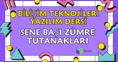 Bilişim Teknolojileri ve Yazılım Dersi Sene Başı Zümre Tutanakları