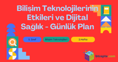 5. Sınıf Bilişim Teknolojileri Dijital Sağlık Ders Planı
