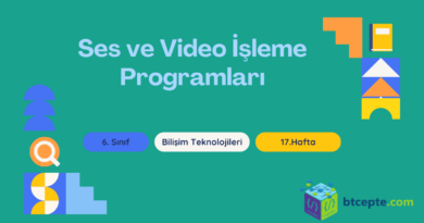 6. Sınıf Bilişim Teknolojileri - 17. Hafta Ses ve Video İşleme Programları